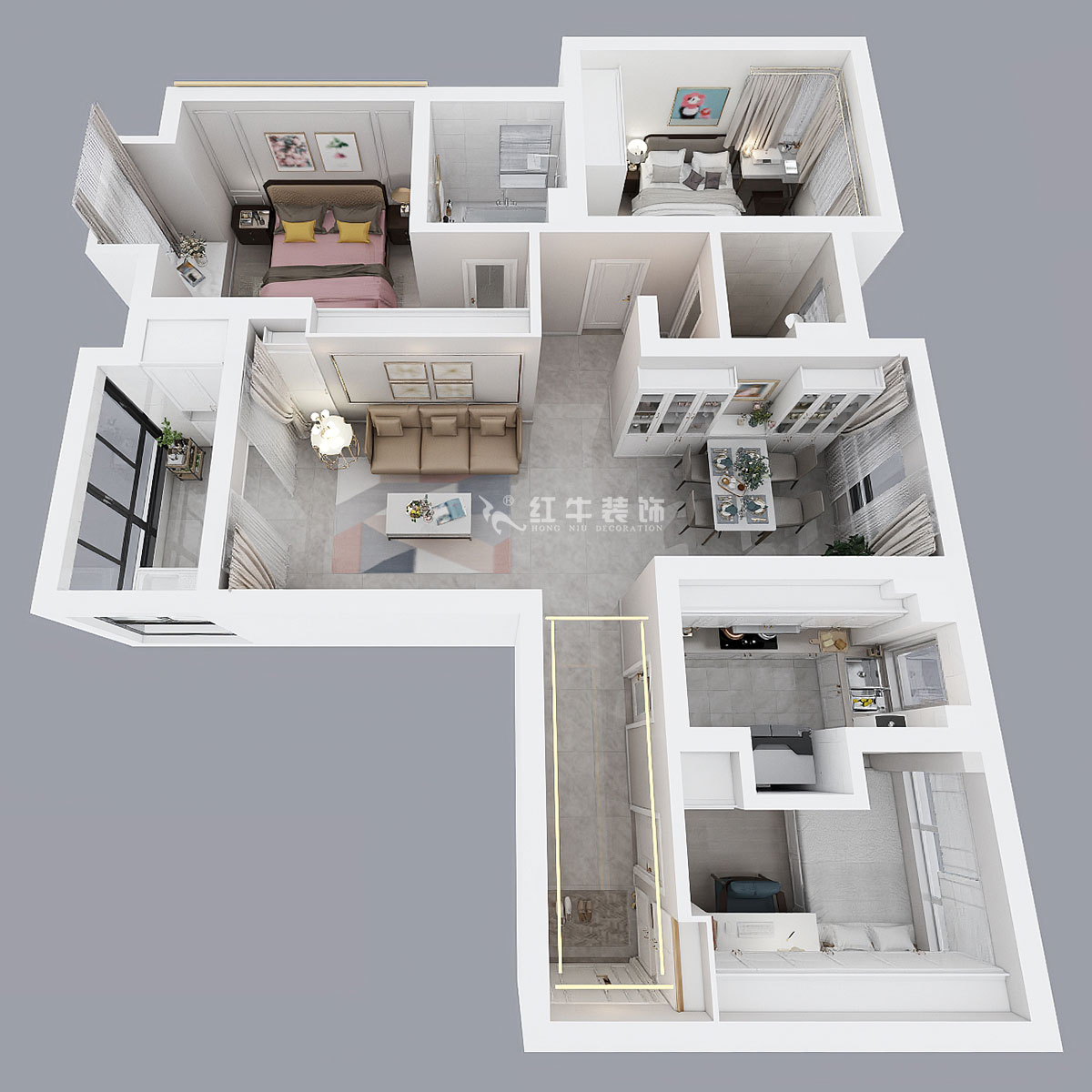 魏明花|弘陽時(shí)光里14-2-1108-96㎡-現(xiàn)代簡約風(fēng)格|3室2廳2衛(wèi)|二手房裝修|定制家¥146925|全包14