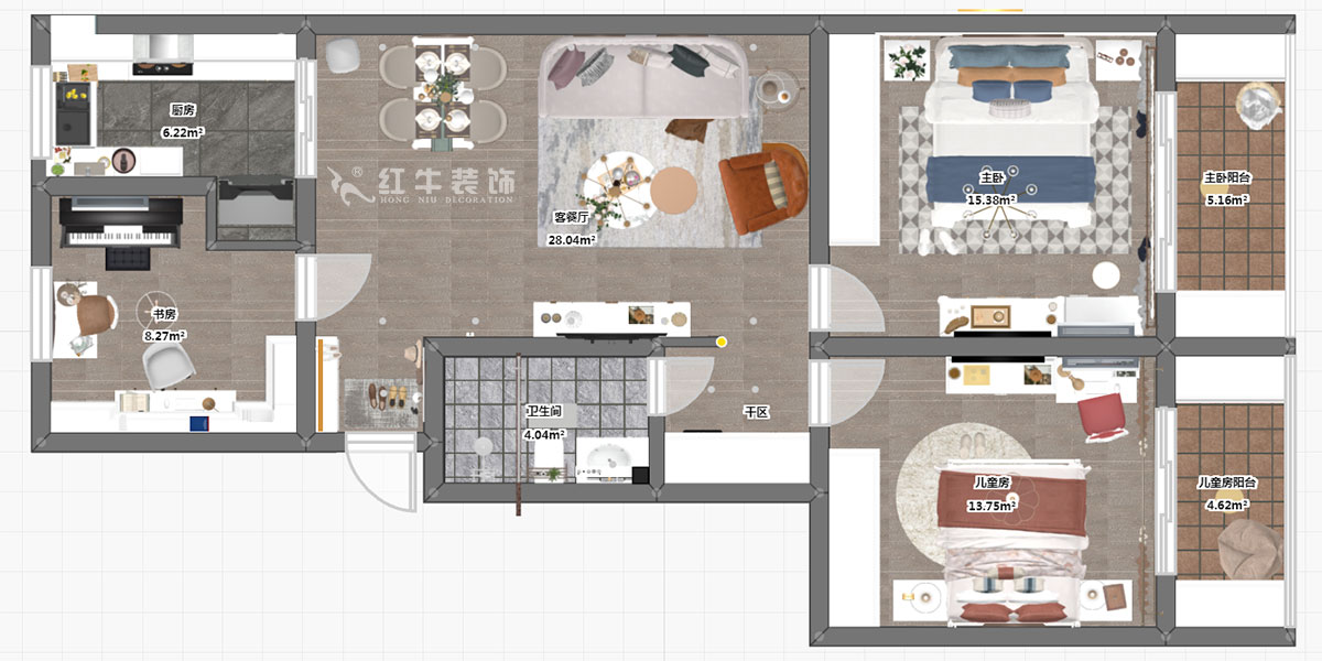 仇美蓉|止馬村5-508-103㎡-簡美風(fēng)格|3室2廳1衛(wèi)|二手房裝修|定制家¥120483|全包13萬|00_03彩平圖