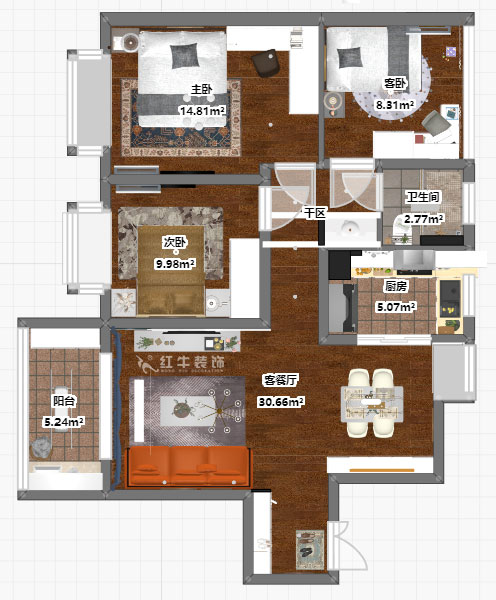 顧娟|榮盛雋峰18-2404-102㎡-現(xiàn)代風(fēng)格|3室2廳1衛(wèi)|新房裝修|定制家¥139500|全包13萬|00_03彩平圖