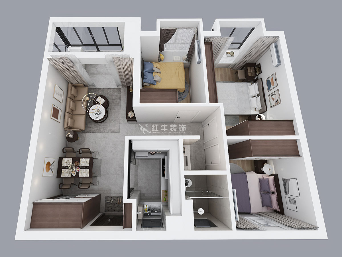 朱明琪|仙林國(guó)際J-1802-95㎡-現(xiàn)代簡(jiǎn)約風(fēng)格|3室2廳1衛(wèi)|新房裝修|成品家¥131929|全包13萬(wàn)|00_04鳥(niǎo)瞰圖