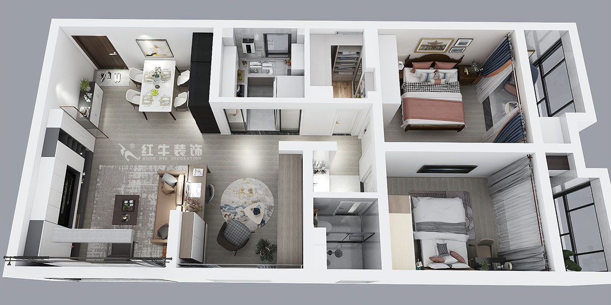 顧娟|御道嘉庭5-2-610-107㎡-現(xiàn)代風(fēng)格|3室2廳1衛(wèi)|新房裝修|定制家¥134800|全包15萬(wàn)|00_04鳥瞰圖