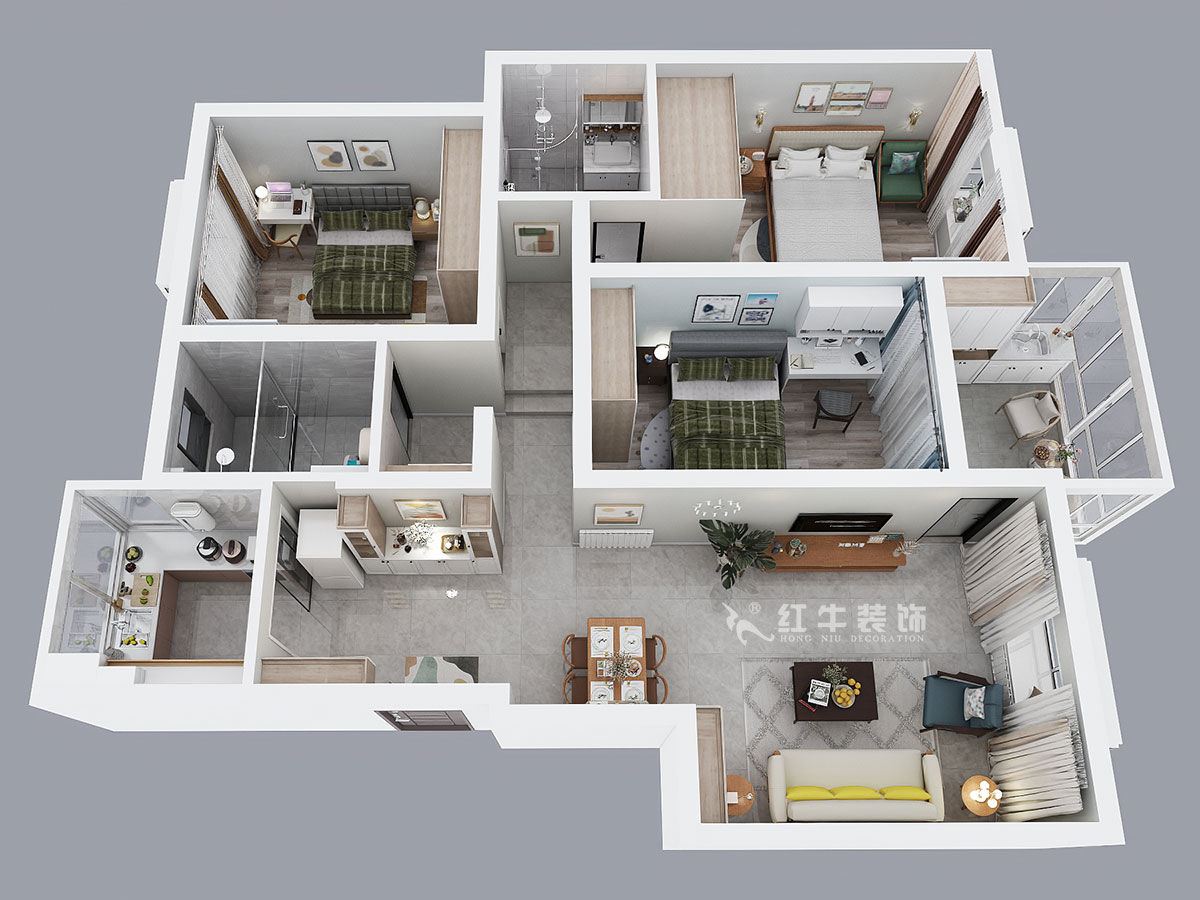 魏明花|水秀花園15-701-128㎡-現(xiàn)代簡(jiǎn)約風(fēng)格|3室2廳2衛(wèi)|二手房裝修|定制家¥176904|全包17