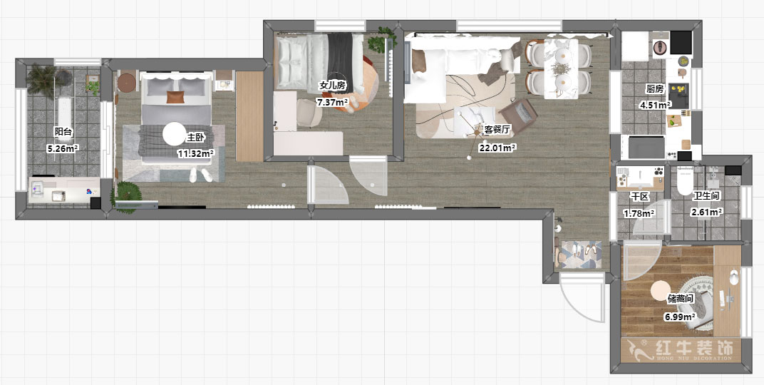 賈庭|燕歌園7-2806-80㎡-現(xiàn)代風格|3室2廳1衛(wèi)|新房裝修|定制家¥92200|全包9
