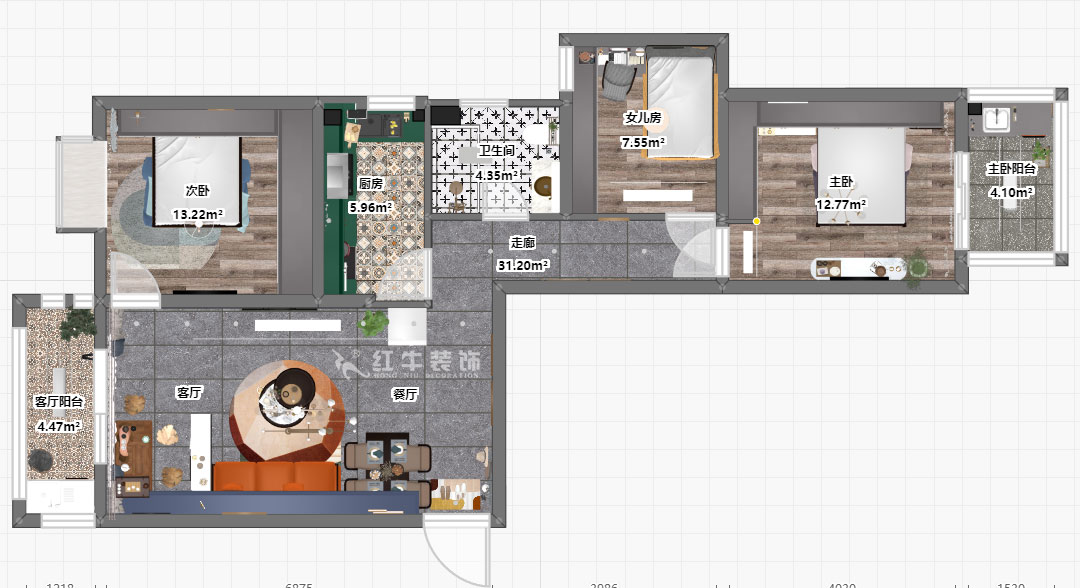 朱明琪|御道嘉庭8-1105-109㎡-現(xiàn)代簡(jiǎn)約風(fēng)格|3室2廳1衛(wèi)|新房裝修|定制家¥155777|全包15萬|00_03平面彩圖