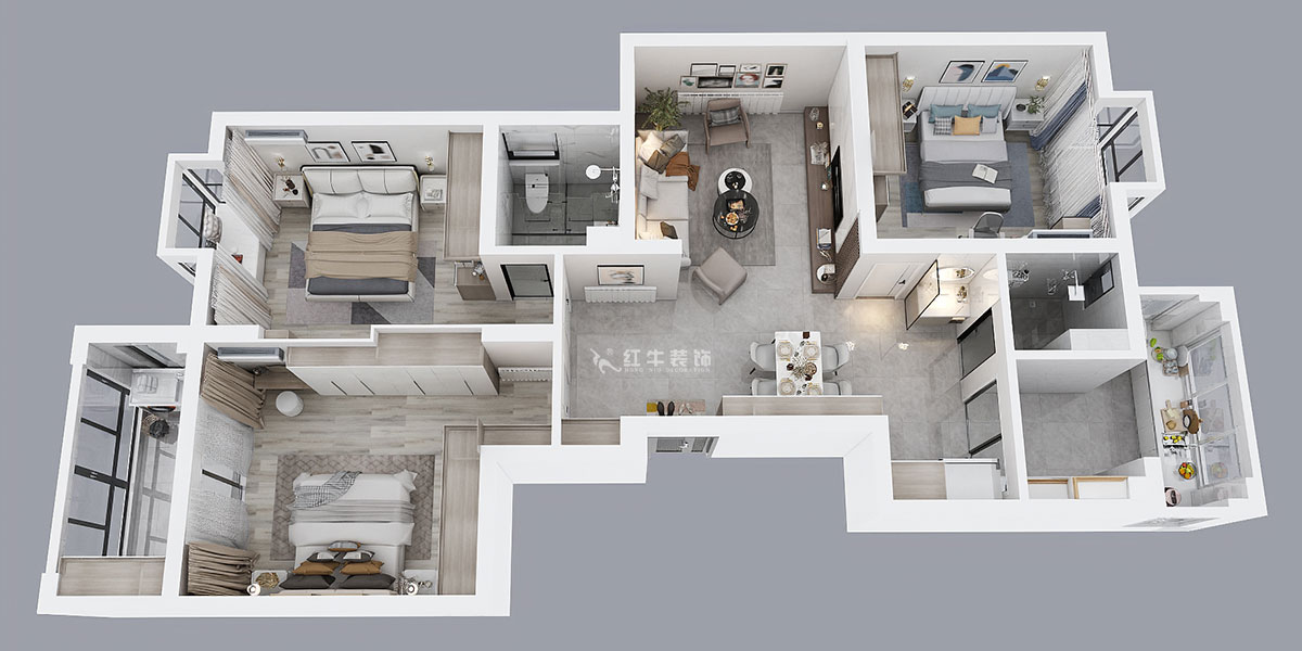 魏明花|御道嘉庭7-1-402-132㎡-現(xiàn)代簡約風(fēng)格|3室2廳2衛(wèi)|新房裝修|定制家¥218358|全包21