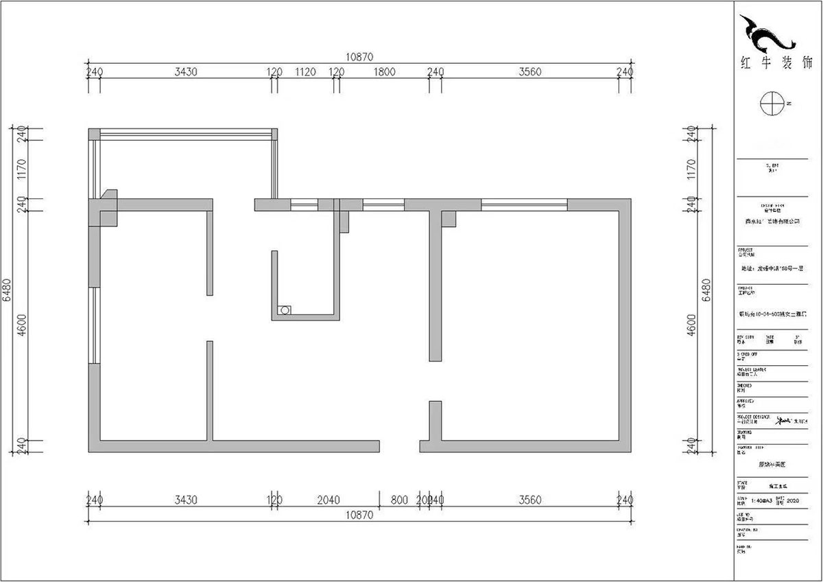 【實景案例】朱明琪|銅坊苑10-34-603-55㎡-現(xiàn)代簡約風(fēng)格|2室2廳1衛(wèi)|老房裝修|定制家¥89200|全包10萬|00_01原始結(jié)構(gòu)圖