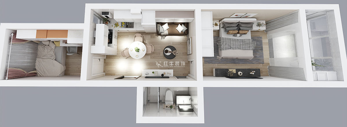 顧娟|衛(wèi)崗26號(hào)4-3-606-60㎡-簡(jiǎn)歐風(fēng)格|3室2廳1衛(wèi)|舊房裝修|定制家¥81300|全包11萬|00_05鳥瞰圖