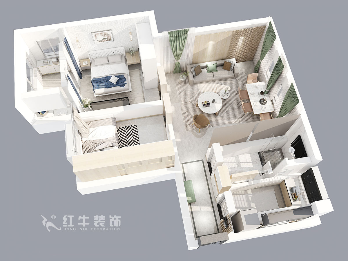 朱明琪|大新嘉苑8-1004-87㎡-現(xiàn)代簡約風(fēng)格|2室2廳1衛(wèi)|新房裝修|成品家¥123916|全包12萬|00_04鳥瞰圖