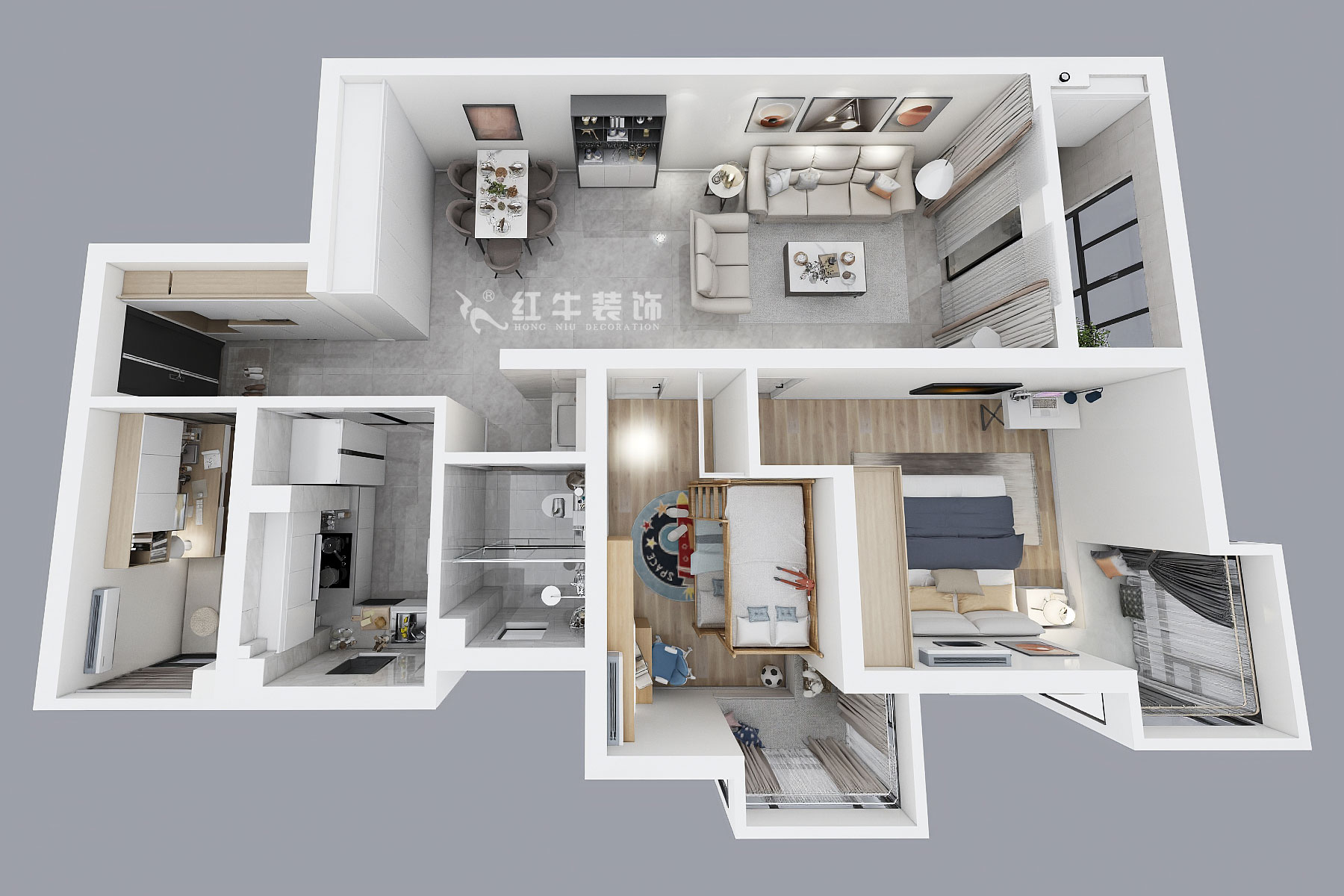 魏明花|翠屏國(guó)際廣場(chǎng)苑10-2-608-100㎡-現(xiàn)代簡(jiǎn)約風(fēng)格|3室2廳2衛(wèi)|二手房裝修|定制家¥127500|全包12