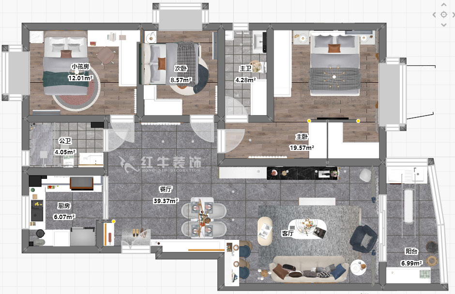 仇美蓉|錦虹美苑9-1-201-120㎡-現(xiàn)代輕奢風格|3室2廳2衛(wèi)|舊房裝修|定制家¥184061|全包18