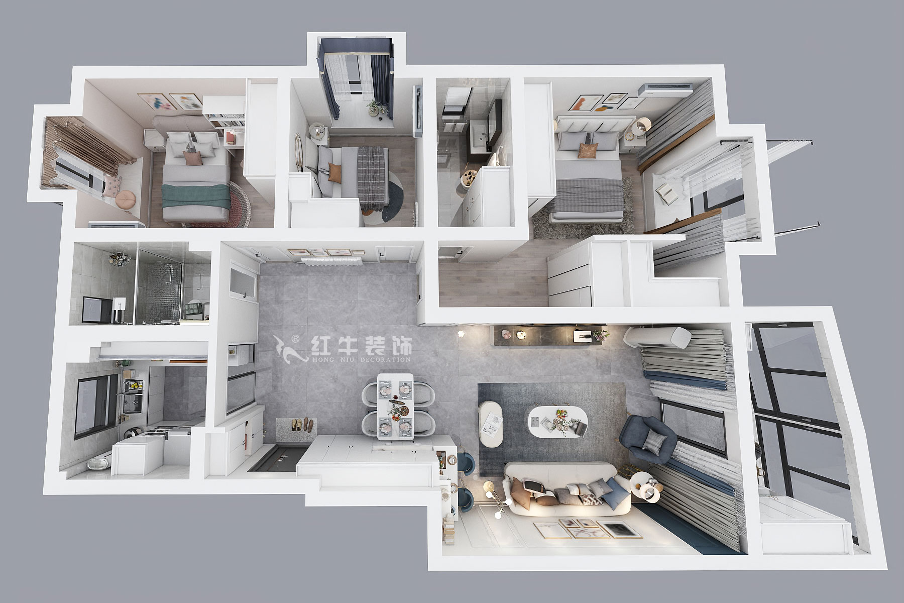 仇美蓉|錦虹美苑9-1-201-120㎡-現(xiàn)代輕奢風格|3室2廳2衛(wèi)|舊房裝修|定制家¥184061|全包18