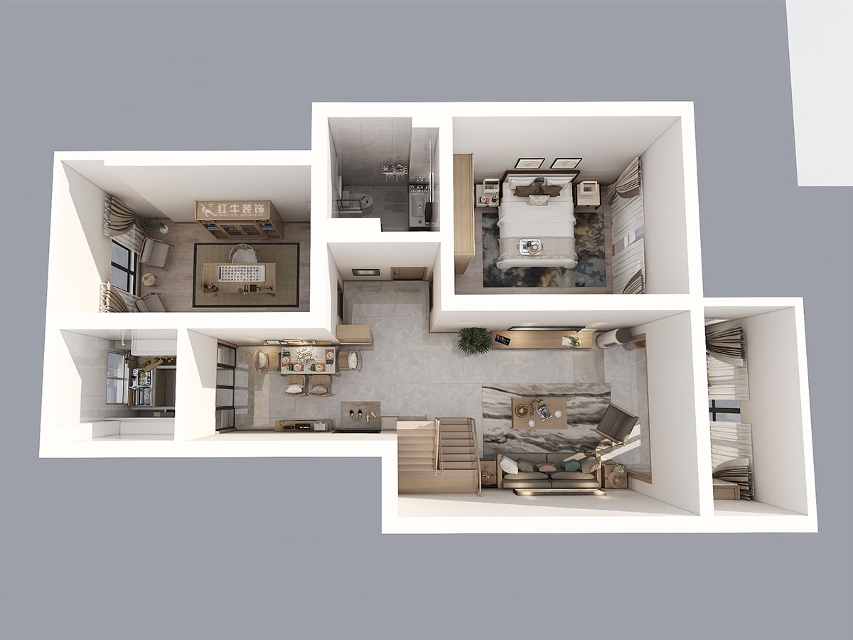 吳波|錢塘望景20-2-505-140㎡-現(xiàn)代風(fēng)格|4室2廳2衛(wèi)|舊房裝修|定制家¥171024|全包17