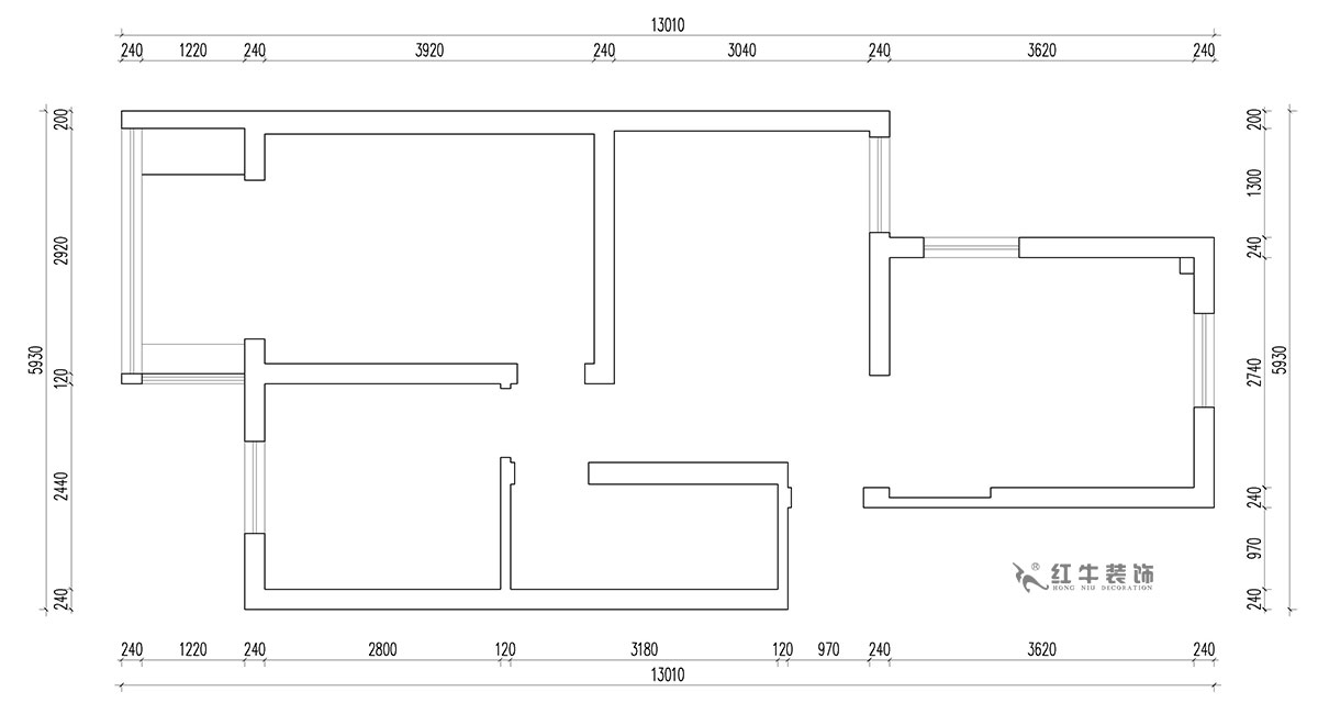 朱明琪|富康新村8-204-63㎡-北歐原木風(fēng)格|2室2廳1衛(wèi)|老房翻新|定制家¥112770|全包11萬(wàn)|00_01原始結(jié)構(gòu)圖