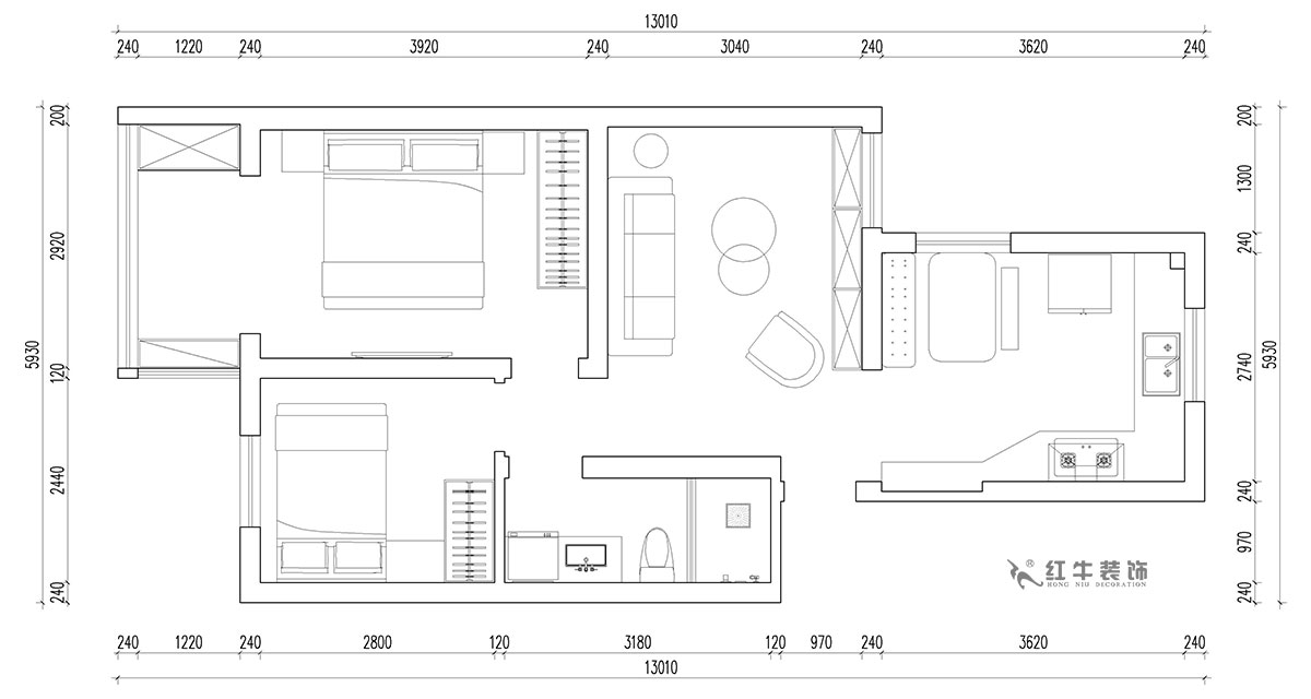 朱明琪|富康新村8-204-63㎡-北歐原木風(fēng)格|2室2廳1衛(wèi)|老房翻新|定制家¥112770|全包11萬(wàn)|00_02平面布局圖