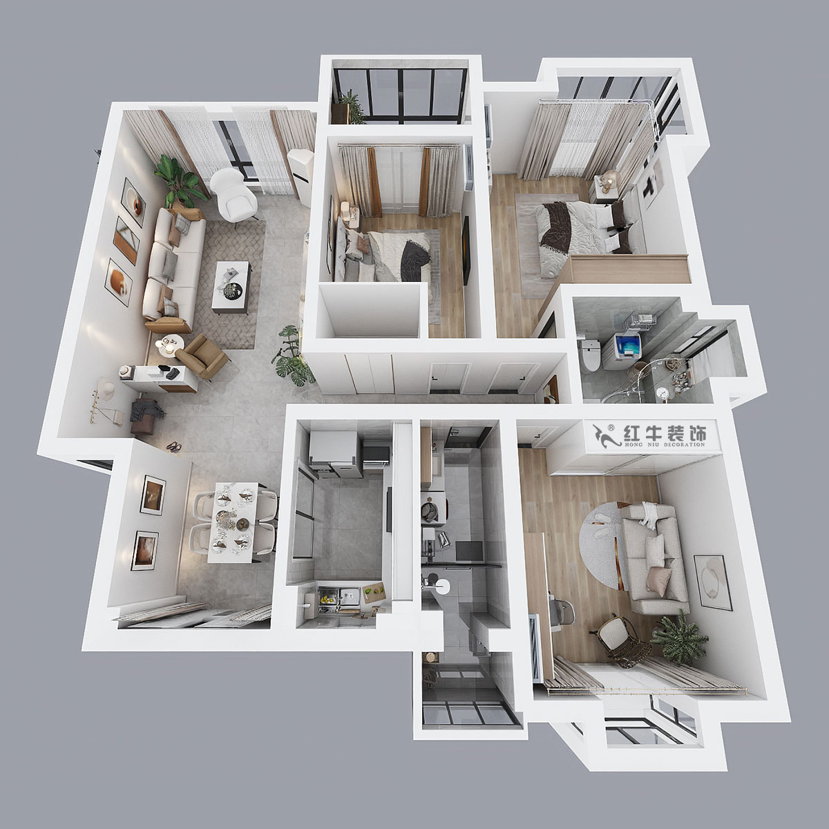 吳波|仁恒翠竹園33-504-138㎡-現(xiàn)代風格|3室2廳2衛(wèi)|新房裝修|定制家¥155631|全包15