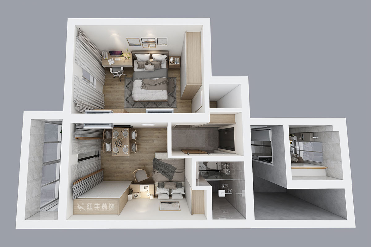 賈庭|木匠營123號605室-50㎡-現(xiàn)代風格|2室0廳1廚1衛(wèi)|老房裝修|定制家¥83400|全包8