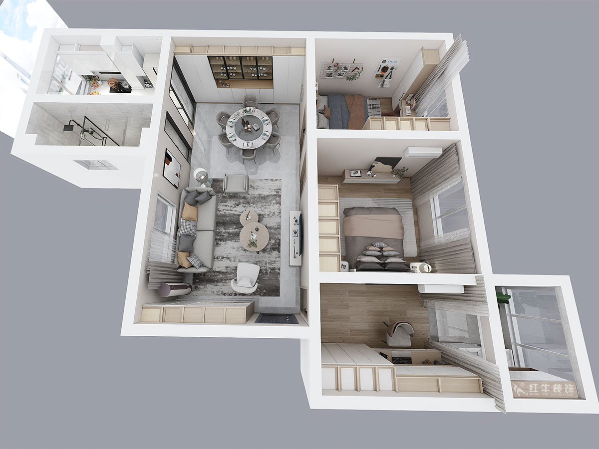 顧娟|中和橋30號78-2-303-93㎡-北歐風(fēng)格|3室2廳1衛(wèi)|舊房裝修|定制家¥118000|全包12