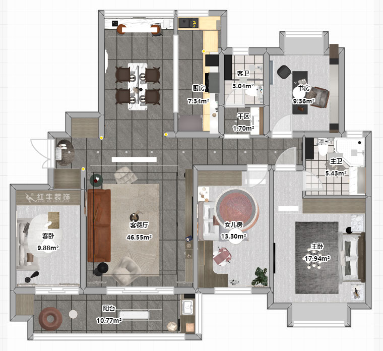 劉萍萍|和熙臻苑4-2-2201-158㎡-簡(jiǎn)約風(fēng)格|4室2廳2衛(wèi)|老房裝修|定制家¥155466|全包23