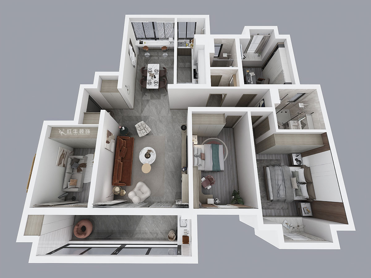 劉萍萍|和熙臻苑4-2-2201-158㎡-簡(jiǎn)約風(fēng)格|4室2廳2衛(wèi)|老房裝修|定制家¥155466|全包23