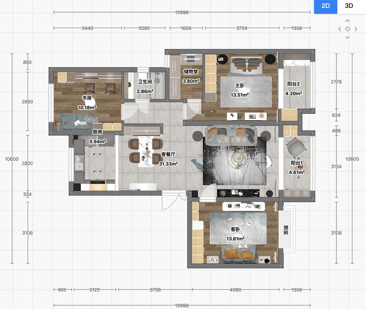 顧娟|中和橋30號31-2-1404-120㎡-現(xiàn)代簡約風(fēng)格|3室2廳2衛(wèi)|新房裝修|定制家¥137800|全包16