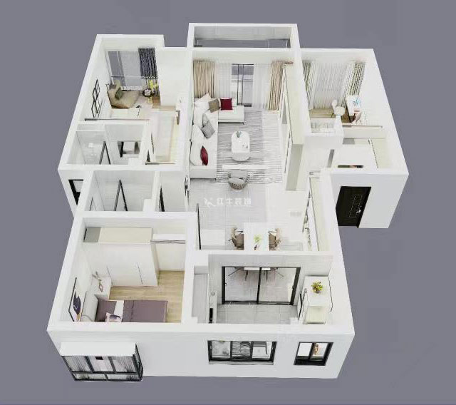 魏明花|紫金明珠28-405-123㎡-現(xiàn)代簡約風(fēng)格|3室2廳2衛(wèi)|二手房裝修|定制家¥175696|全包17