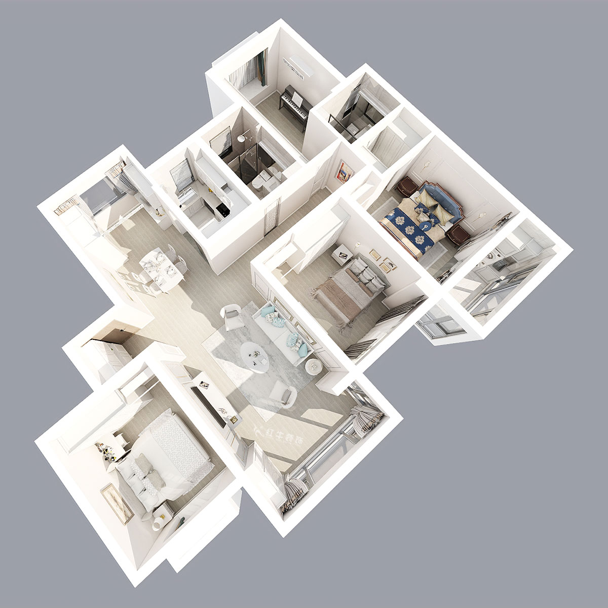 陸利民|中和橋30號29-1403-137㎡-美式風(fēng)格|4室2廳3衛(wèi)|新房裝修|半包¥94990|半包9