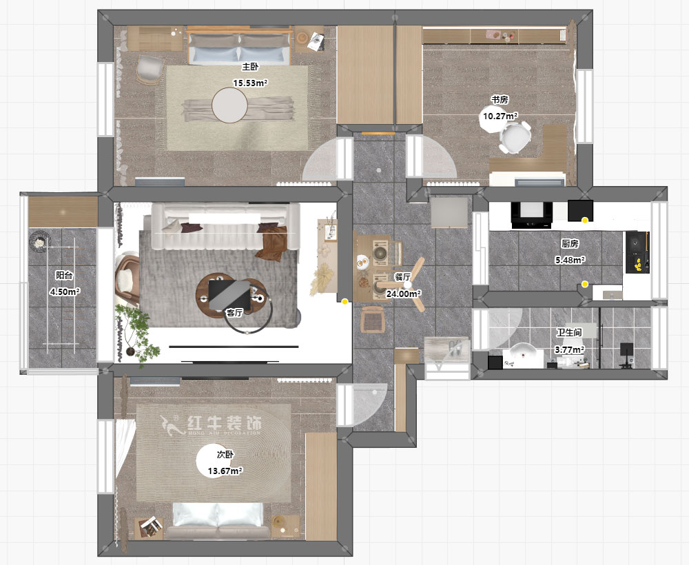 魏明花|五條巷3號(hào)502室-98㎡-現(xiàn)代簡(jiǎn)約風(fēng)格|3室2廳1衛(wèi)|二手房裝修|定制家¥135762|全包13萬(wàn)|00_03平面彩圖