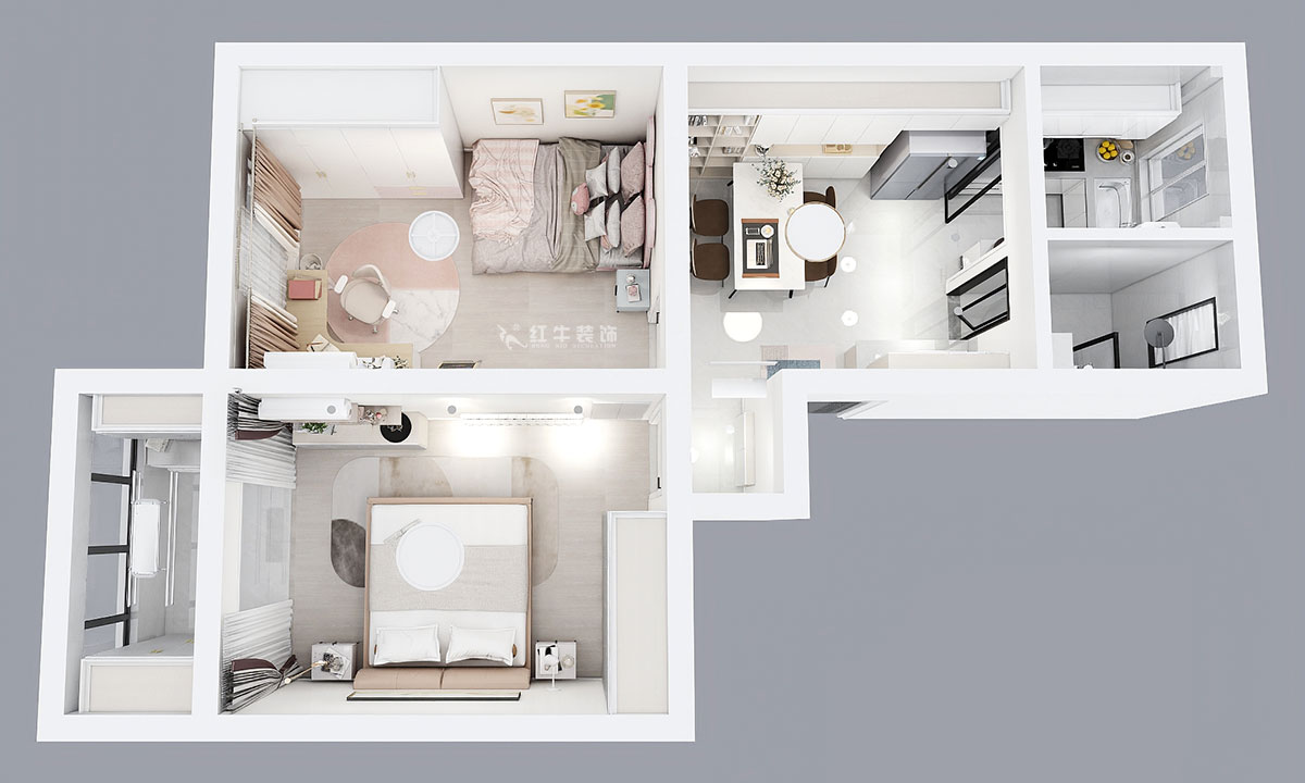 熊浩宇|天津新村28-202-60㎡-現(xiàn)代風(fēng)格|2室1廳1衛(wèi)|老房改造裝修|定制家¥87700|全包10