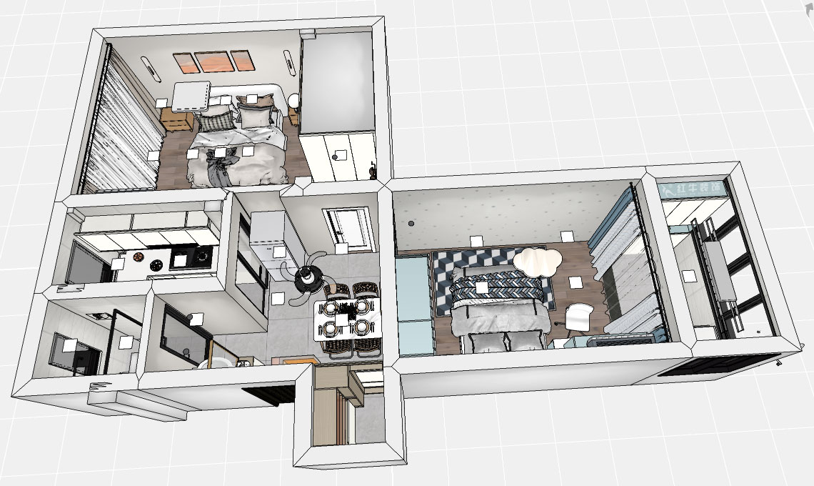 魏明花|天目路27號-305-60㎡-現(xiàn)代簡約風(fēng)格|2室1廳1衛(wèi)|二手房裝修|定制家|全包9