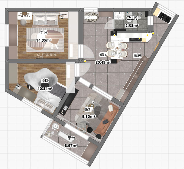劉萍萍|釣魚巷小區(qū)8幢25號301室-78㎡-現(xiàn)代簡約風(fēng)格|2室2廳1衛(wèi)|老房裝修|定制家|全包12