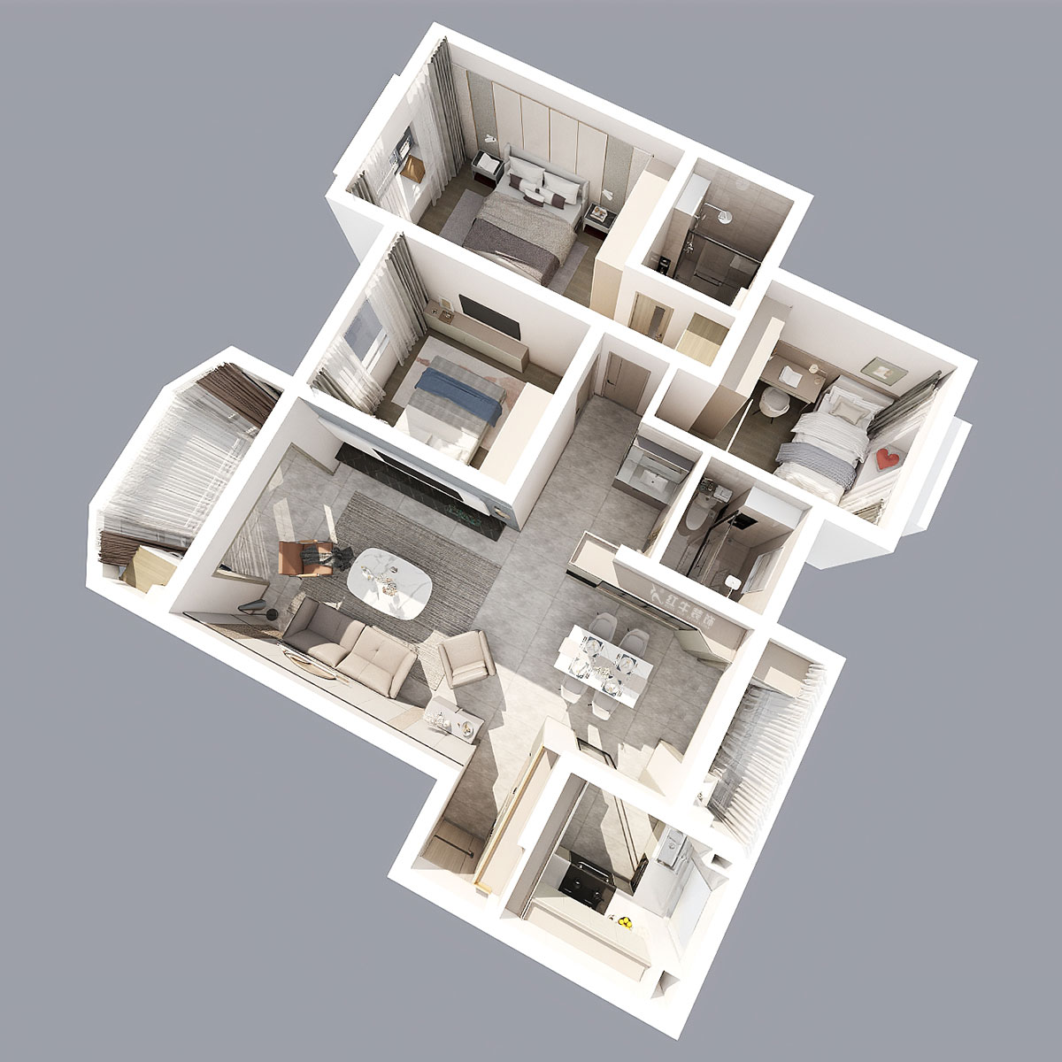 陸利民|海德衛(wèi)城1-2-403-132㎡-現(xiàn)代風(fēng)格|3室2廳1衛(wèi)|舊房改造裝修|定制家|全包16