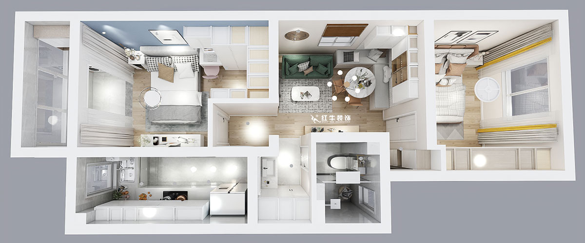 顧娟|大光路36號3-301-60㎡-現(xiàn)代風(fēng)格|2室2廳1衛(wèi)|舊房裝修|定制家|全包11