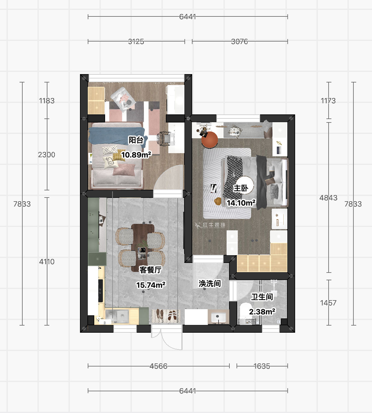 顧娟|琵琶小區(qū)長(zhǎng)生祠2-602-60㎡-現(xiàn)代簡(jiǎn)約風(fēng)格|2室2廳1衛(wèi)|舊房裝修|定制家|全包10
