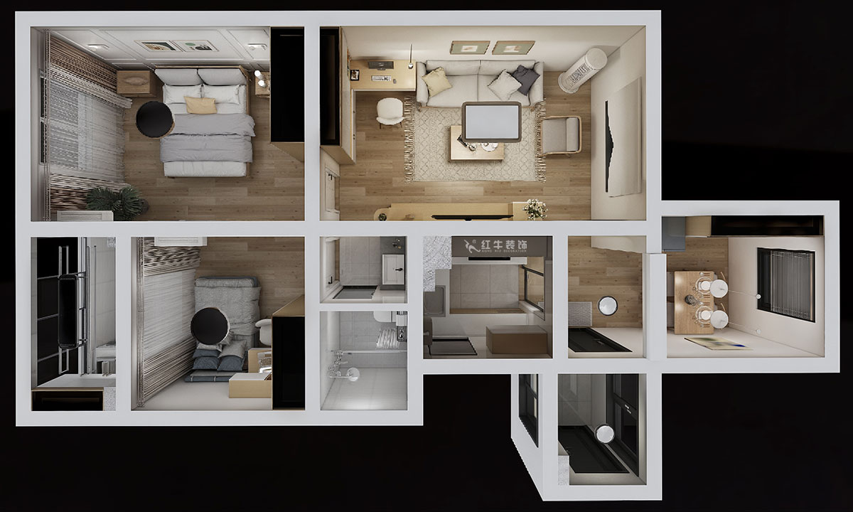 仇美蓉|花港幸福城杜鵑園9-2-2208-88㎡-日式風(fēng)格|2室2廳1衛(wèi)|新房裝修|定制家|全包10