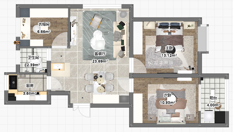 賈庭|鐘秀嘉園13-401-80㎡-現(xiàn)代風格|3室2廳1廚1衛(wèi)|新房裝修|定制家|全包9