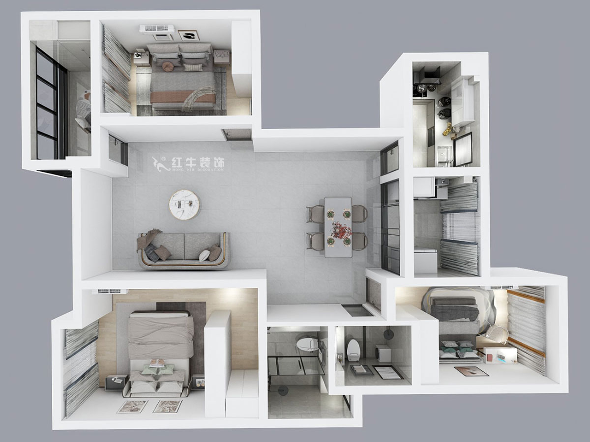 蔣?。泻H{麗舍東苑1-1003-135㎡-現(xiàn)代簡約風(fēng)格|3室2廳2衛(wèi)|老房裝修|定制家|全包20萬|00_04鳥瞰圖