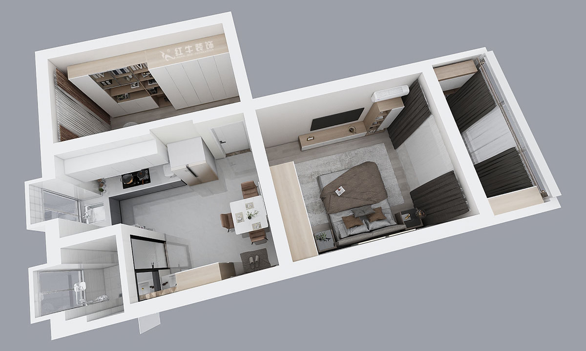 劉曉芳|隨園10號2-501-51㎡-現(xiàn)代簡約風格|2室1廳1衛(wèi)|老房裝修|定制家¥86990|全包8