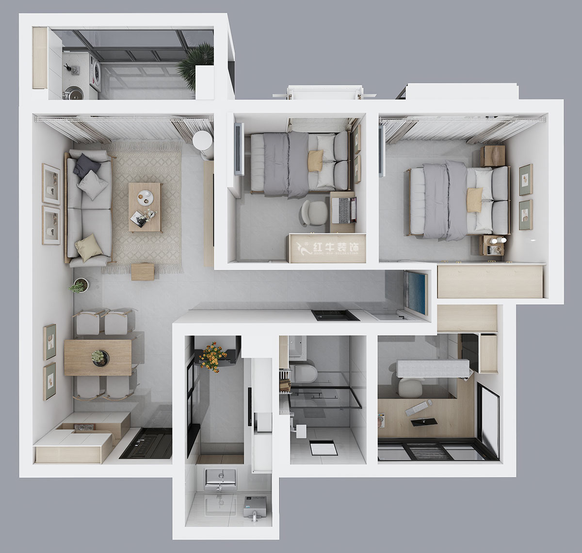 仇美蓉|保利西江月5-2-3006-86㎡-簡(jiǎn)約風(fēng)格|2室2廳1衛(wèi)|新房裝修|半包|半包6