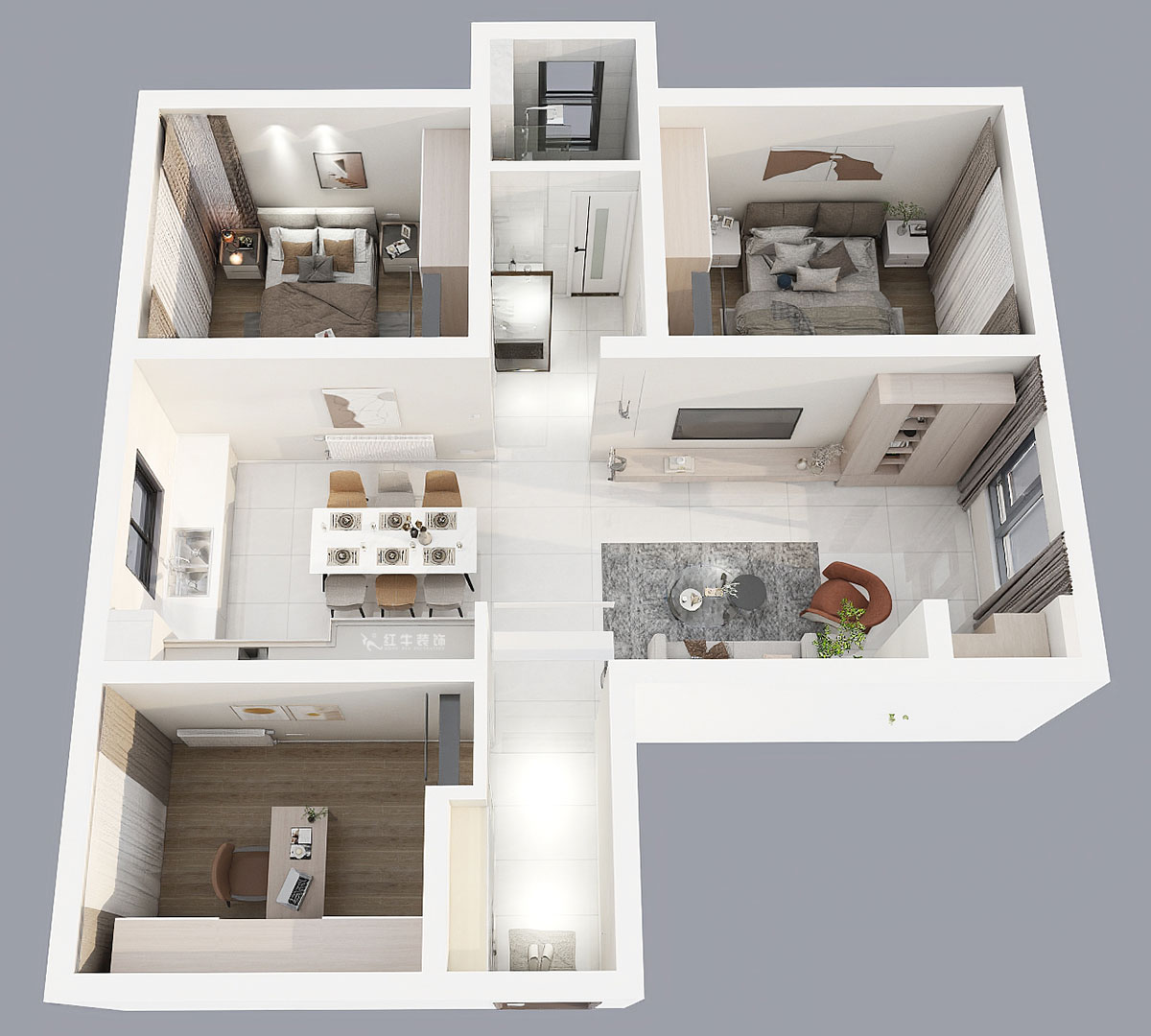 劉曉芳|保利國際社區(qū)-8-1904-95㎡-現(xiàn)代風(fēng)格|3室2廳1衛(wèi)|老房裝修|定制家|全包12