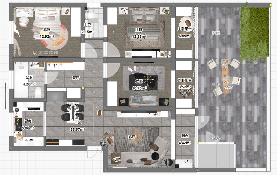 賈庭|紅山山莊1-101-115㎡-現(xiàn)代風格|3室2廳1廚2衛(wèi)|老房裝修|定制家|全包15
