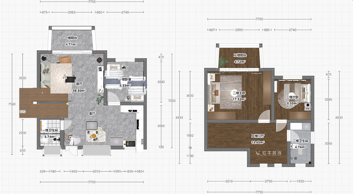 孟憲濤|養(yǎng)龍山莊D-11B-120㎡-現代簡約風格|3室2廳2衛(wèi)|老房裝修|定制家|全包14萬|00_05平面彩圖