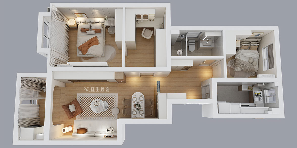 賈庭|紫金觀邸4-1306-88㎡-北歐風(fēng)格|3室3廳1廚1衛(wèi)|新房裝修|定制家|全包10