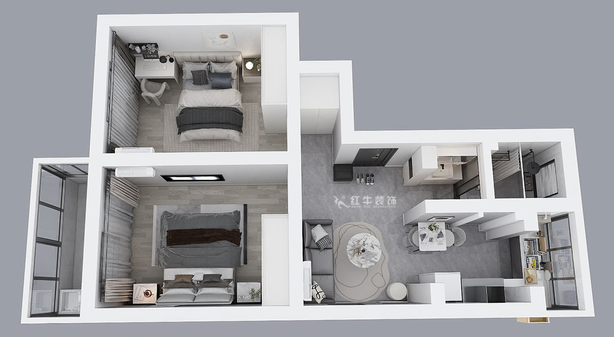 蔣?。H子巷后街20號(hào)1-501-60㎡-現(xiàn)代簡(jiǎn)約風(fēng)格｜2室1廳1衛(wèi)｜老房裝修｜定制家｜全包9