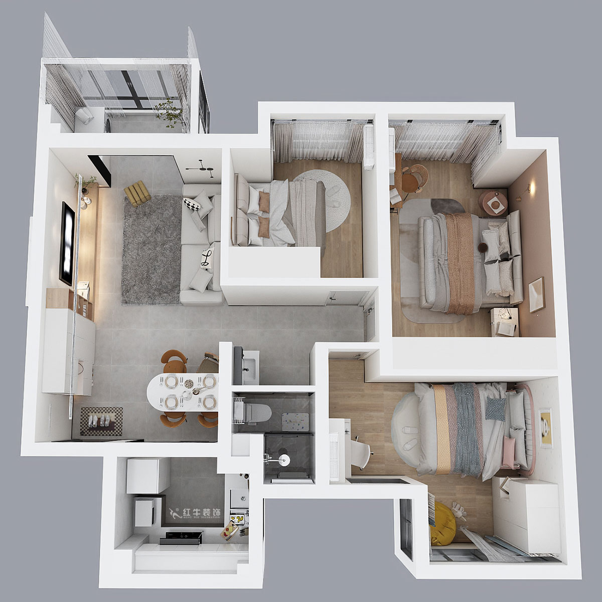 吳波|花漾紫郡13-1102-95㎡-現(xiàn)代簡約風(fēng)格|3室2廳1衛(wèi)|新房裝修|定制家|全包12