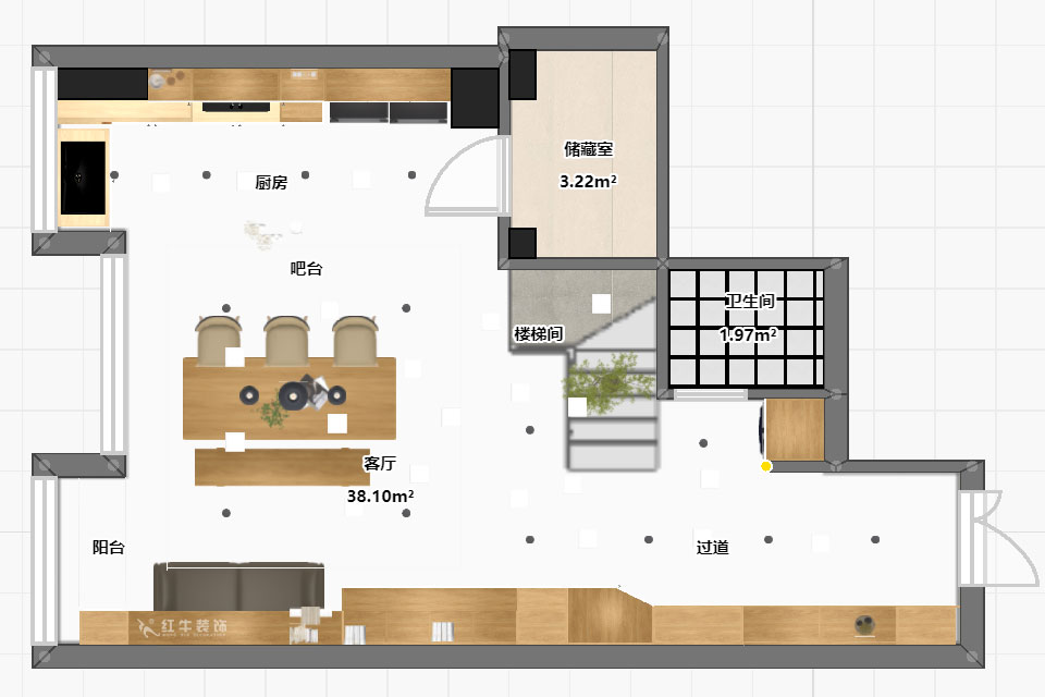 陸利民|長發(fā)中心C棟302-100㎡-現(xiàn)代風(fēng)格|2室1廳2衛(wèi)|舊房裝修|定制家|全包12萬|00_04平面彩圖