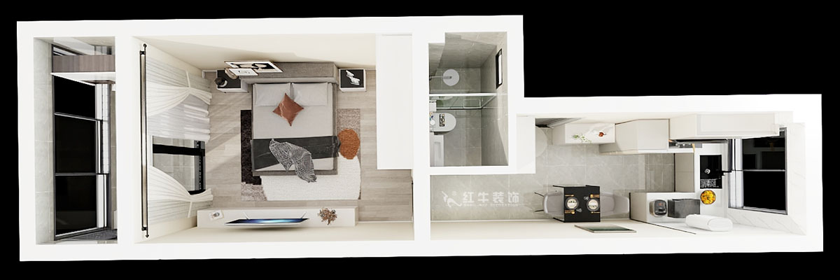 孟憲濤|殷高巷55-301-50㎡-現(xiàn)代簡(jiǎn)約風(fēng)格|1室1廳1衛(wèi)|老房裝修|定制家|全包8萬|00_04鳥瞰圖