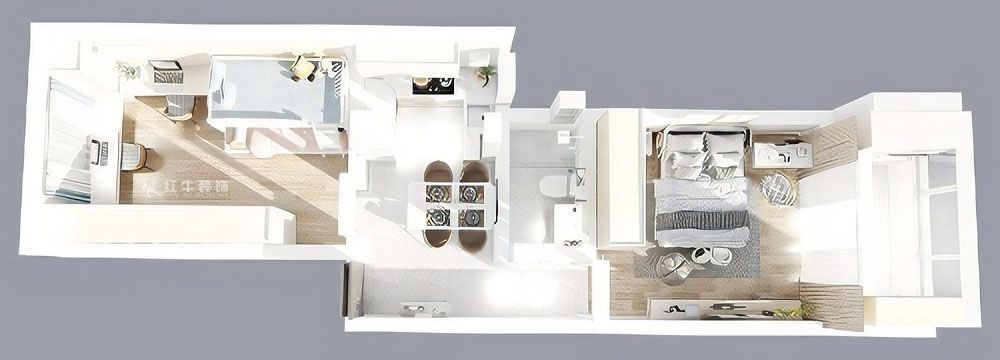 顧娟|游府新村14-53-702-60㎡-現(xiàn)代簡約風(fēng)格|2室2廳1衛(wèi)|舊房裝修|定制家|全包11萬|00_04鳥瞰圖