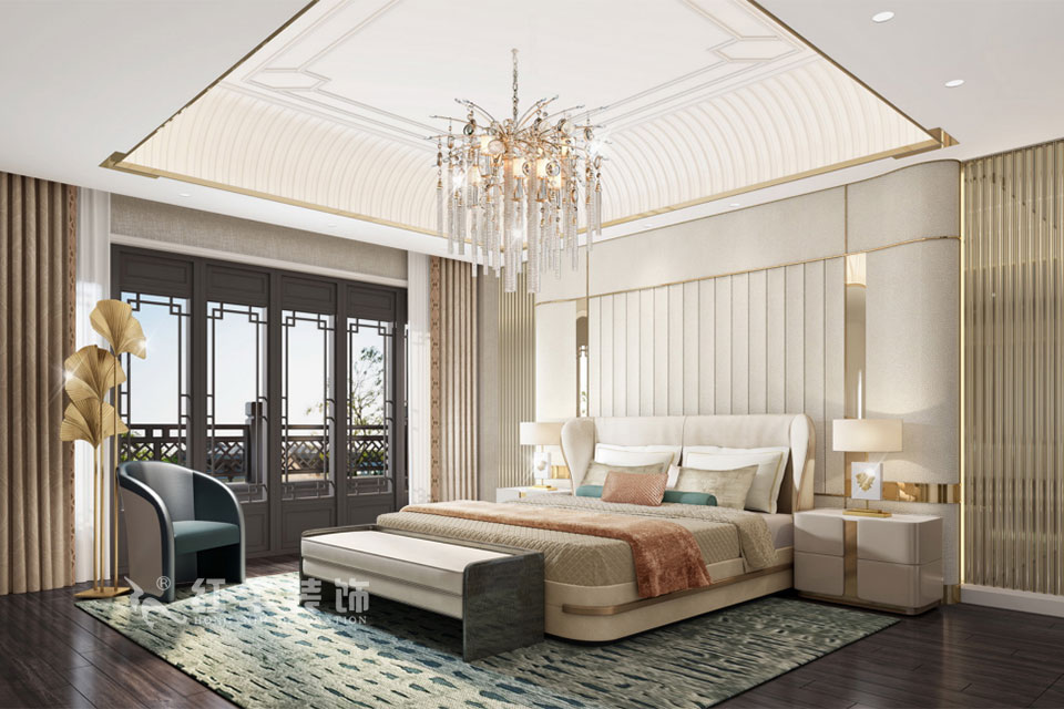 劉小勇|雅園21-101-390㎡-現(xiàn)代奢華風(fēng)格|9室2廳6衛(wèi)|三層別墅裝修|定制家|全包|05主臥