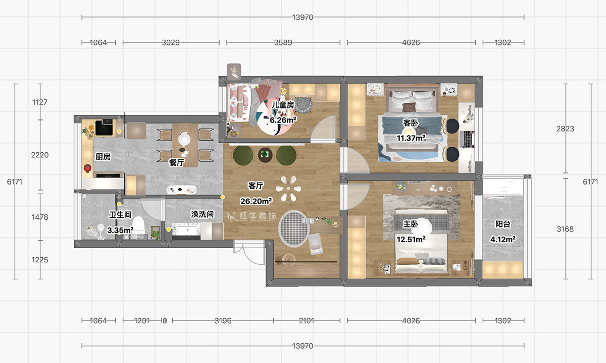 顧娟|郵政世紀(jì)花園43-101-75㎡-現(xiàn)代簡(jiǎn)約風(fēng)格|3室2廳1衛(wèi)|舊房裝修|定制家|全包12
