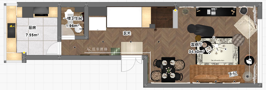 吳波|翠屏國(guó)際香樟苑-7-404-124㎡-現(xiàn)代風(fēng)格|3室2廳2衛(wèi)|二手房裝修|定制家|全包17萬(wàn)|00_05一樓平面彩圖